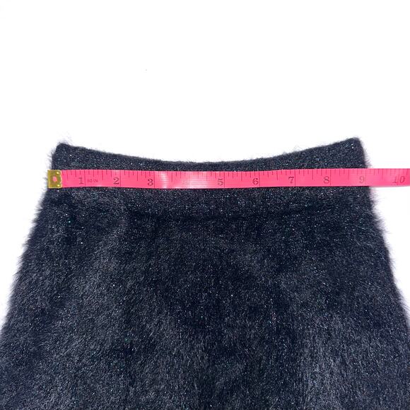 Zara Knitwear Girls Black Glitter Fuzzy A-Line Skirt Size 5 - Picture 9 of 10